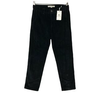 New HOPE & HENRY Organic Cotton Pants Boys 8 Black Corduroy 4 Pocket Zip Stretch